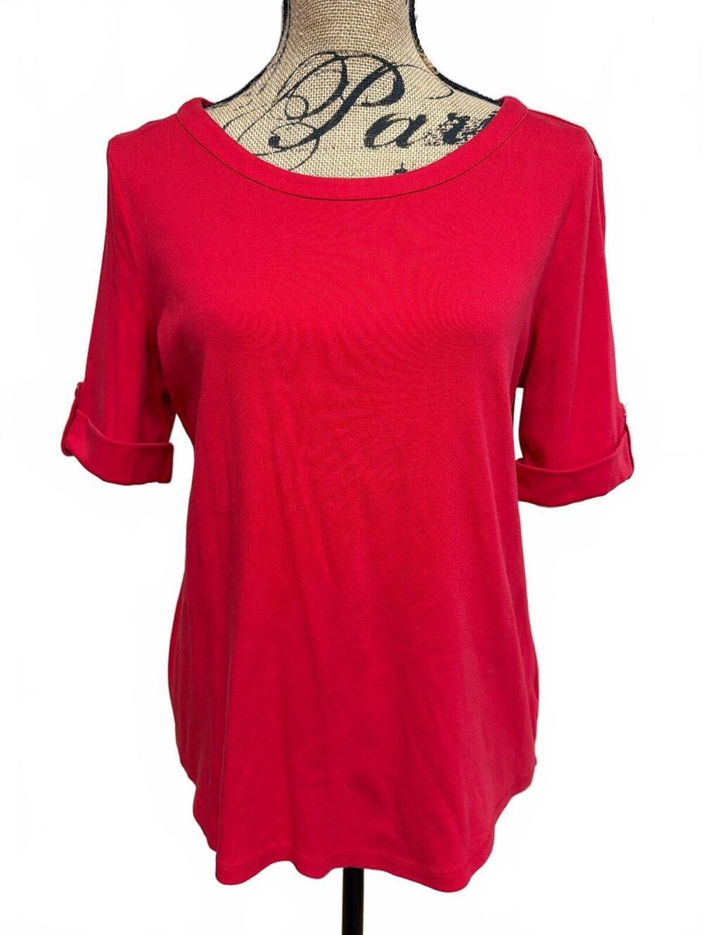 978: Talbots Stretch Weekend Red Tee - Large
